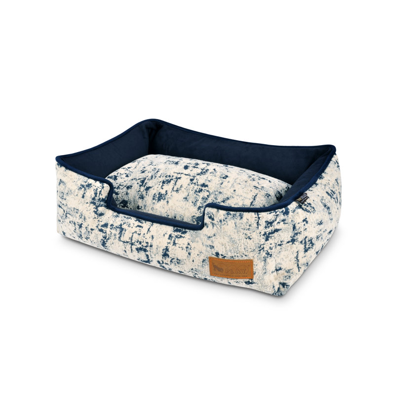 Celestial Lounge Bolster Dog Bed, Large (30" W x 38" D x 9" H), Blue/White