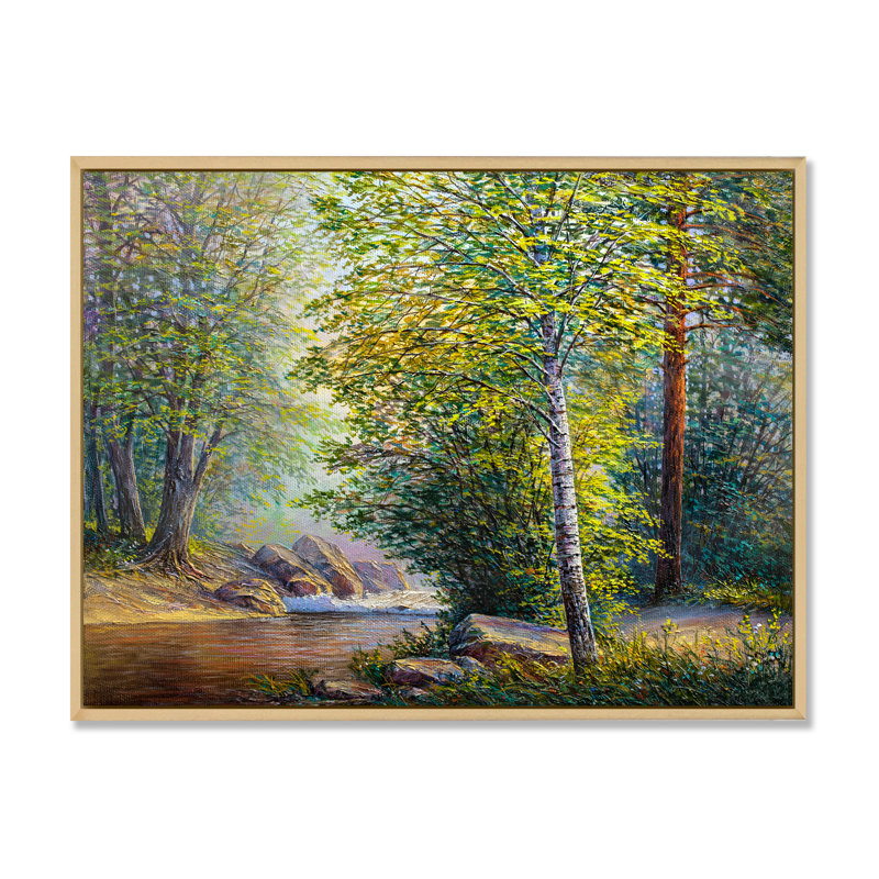 Rivière au printemps, paysage IV - reproduction d'art sur toile traditionnelle, H 30 po x l 40 po x P 1,5 po