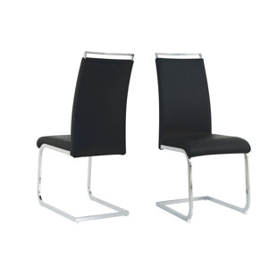 Stuhl 47cm H Upholstered Metal Cantilever Chair (Set of 2)