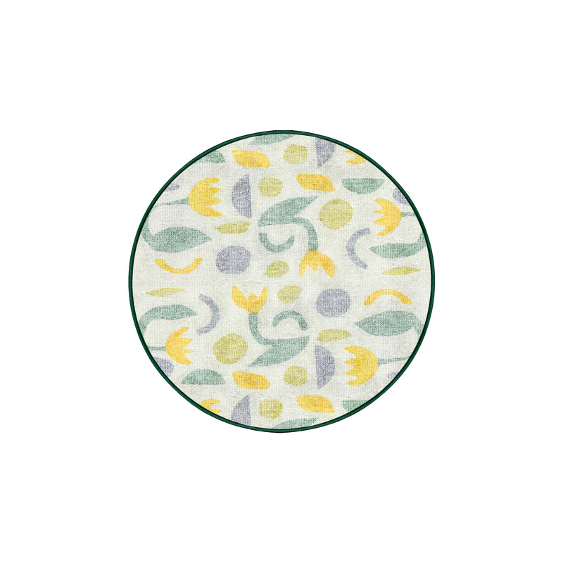 Tapis bleu / jaune en chenille / polyester tissé à la machine Marcink, Tapis de couloir 2 pi x 5 pi