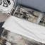 Ensemble de housse de couette abstrait gris et noir Inner Worlds of Marble II - microfibre de polyester-110397610