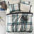 Queen Microfiber 9 Piece Comforter And Sheet In Teal Black Plaid Pattern - Proof, Machine Washable Cover Queen, Microfiber, Piece, , Pattern, Fabric