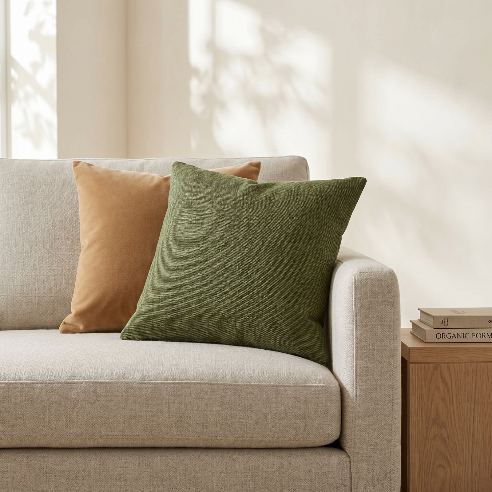 Sunbrella® Throw Pillow, Square 16", Sunbrella Canvas Fern