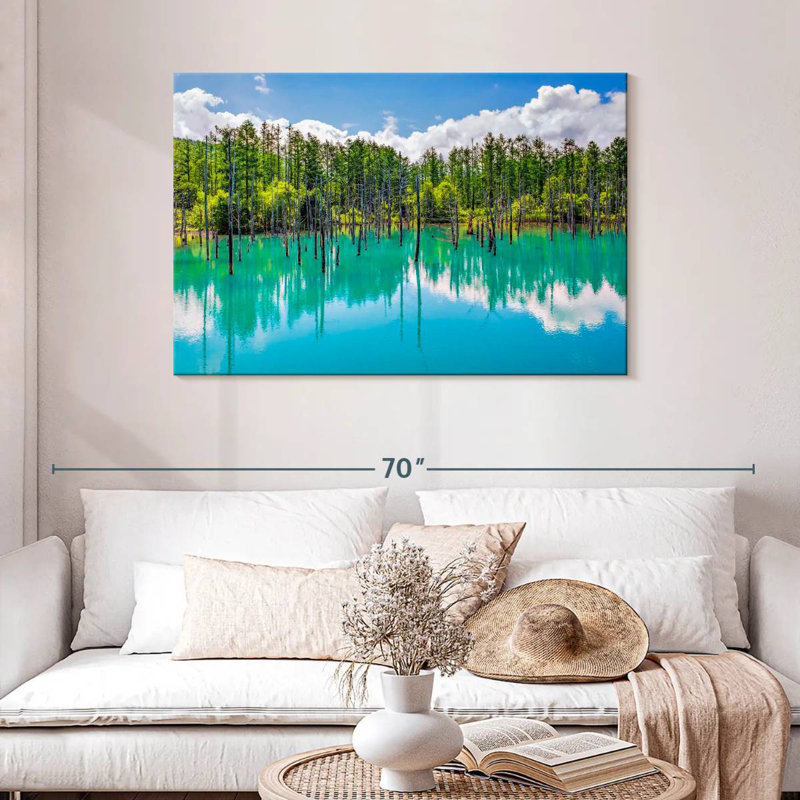 Alvord Blue Shirogane Pond, 30" H x 45" W