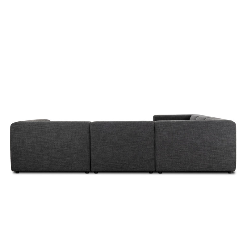 Lawndale Sectional, Saxon Charcoal Polyester Blend