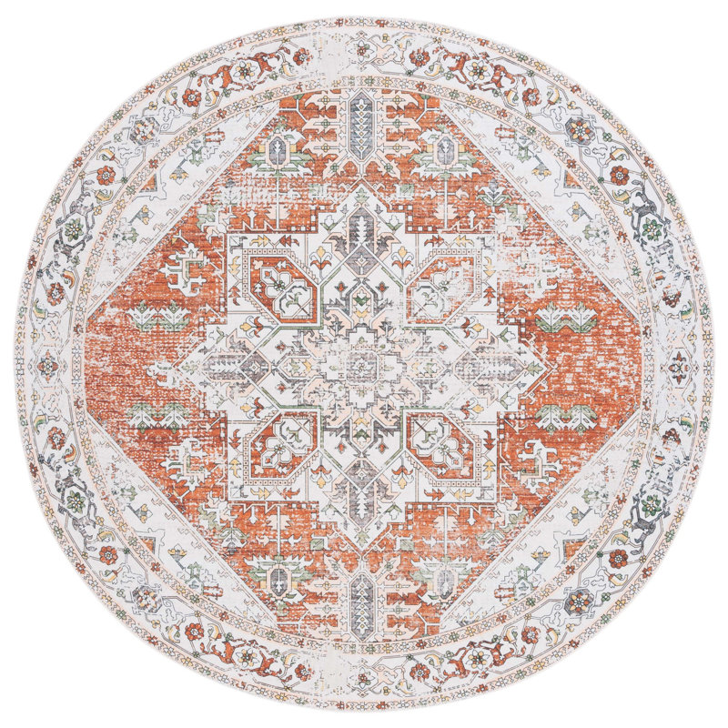 Arizona Performance Machine Washable Oriental Rug, Round 6'