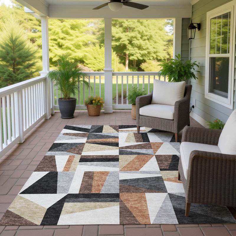 Machine Washable Indoor/Outdoor Chantille ACN2327 Geometric Rug, Rectangle 10' x 14'