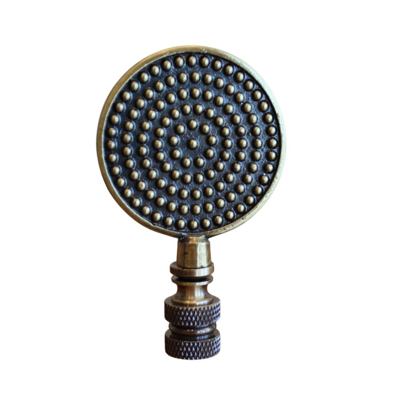 Lampe décorative à médaillon à pois en laiton antique, 3 po