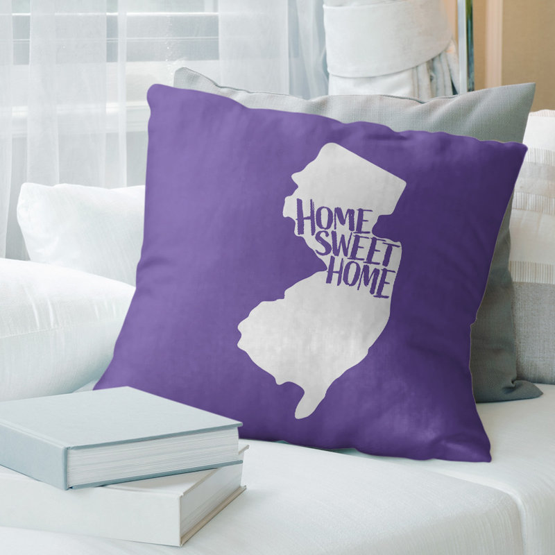 Coussin Home Home, H 14 po x l 14 po, New Jersey, Mauve