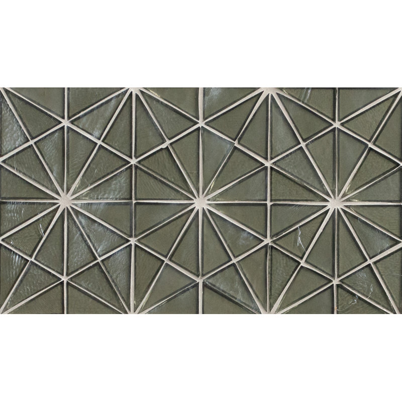 Rietto Celestia Fog Hexagon 9 in. x 15 in. Glossy Glass Mosaic Wall Tile, Celestia Fog
