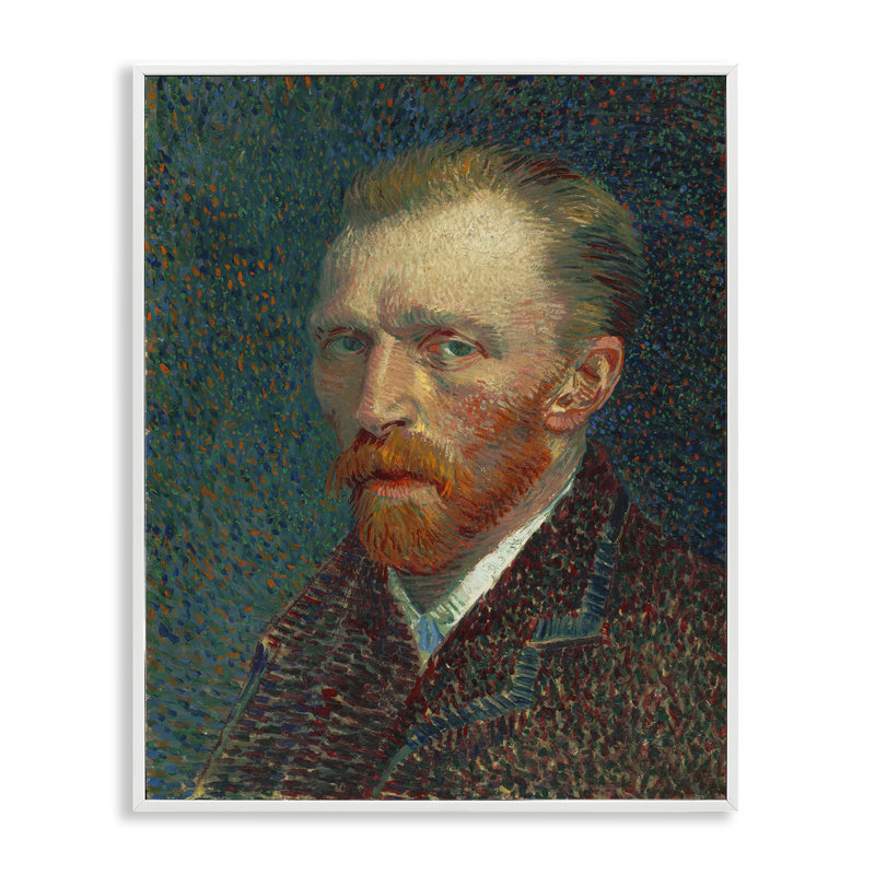 Autoportrait de Van Gogh, estampe numérique encadrée par one1000paintings, H 14 po x l 11 po, Giclée encadrée noir minuit