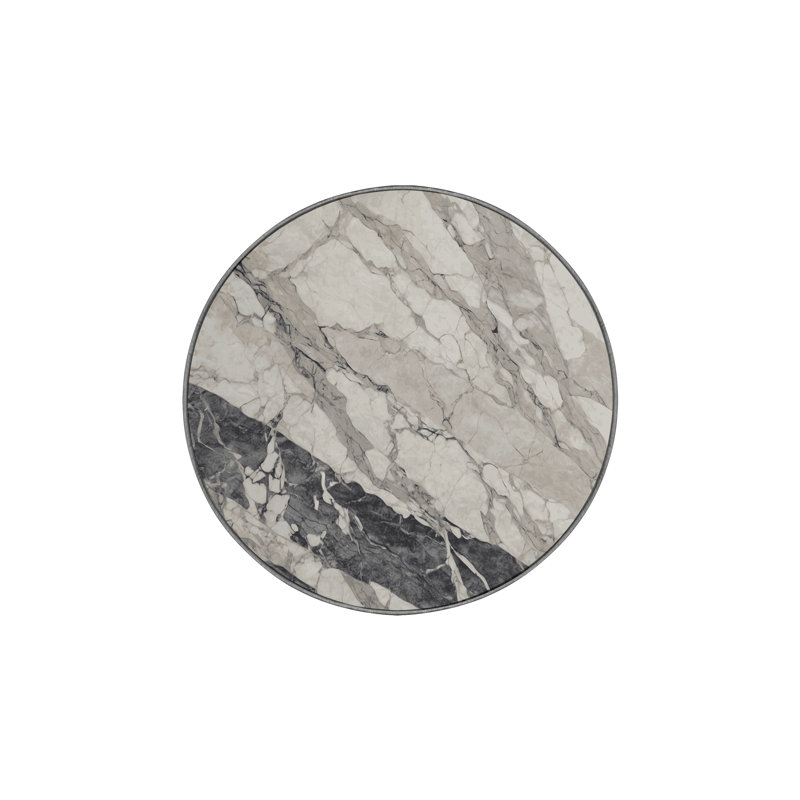 Machine Washable Gray Area Rug, Round 5'