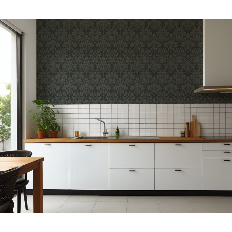 Rococo Relief - Obsidian Wallpaper