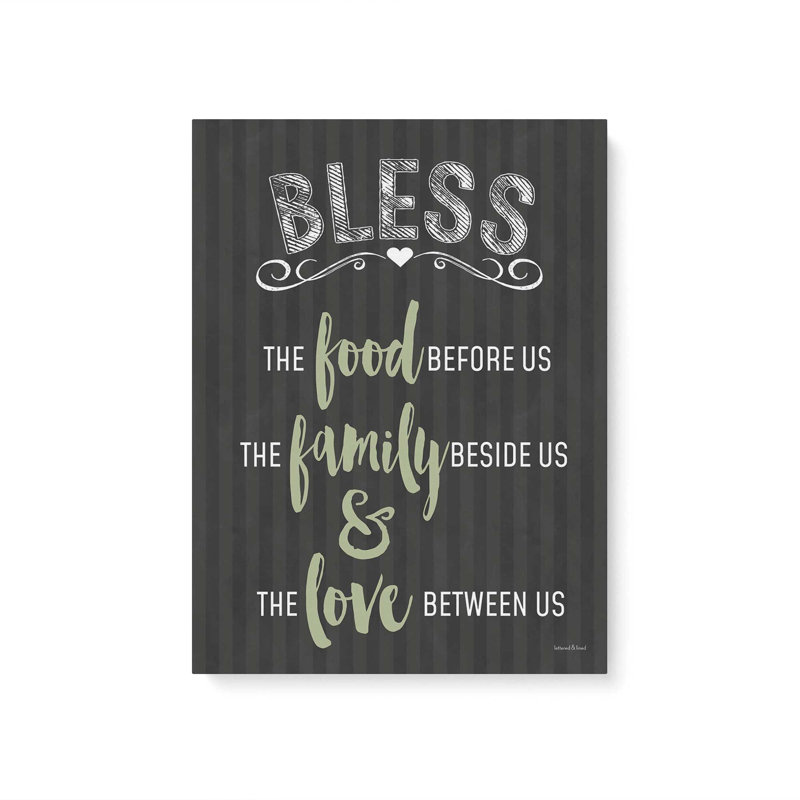 «Bless this Family» par lettrage et reproduction d'art, L 18 po x H 24 po, Ne s’applique pas, Toile non encadrée