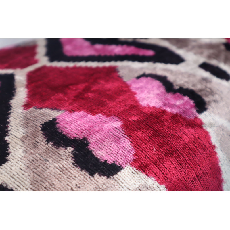 Velvet Rectangular Pillow Cover & Insert, Red Geometric Shapes