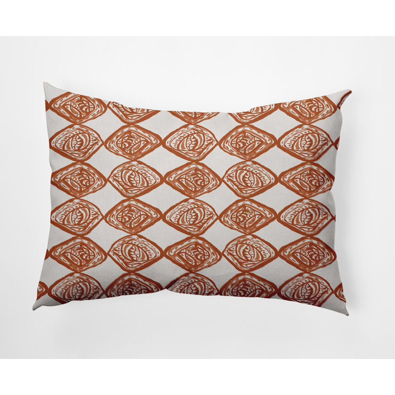 Housse de coussin carrée/insert, Orangé, Géométrique 1
