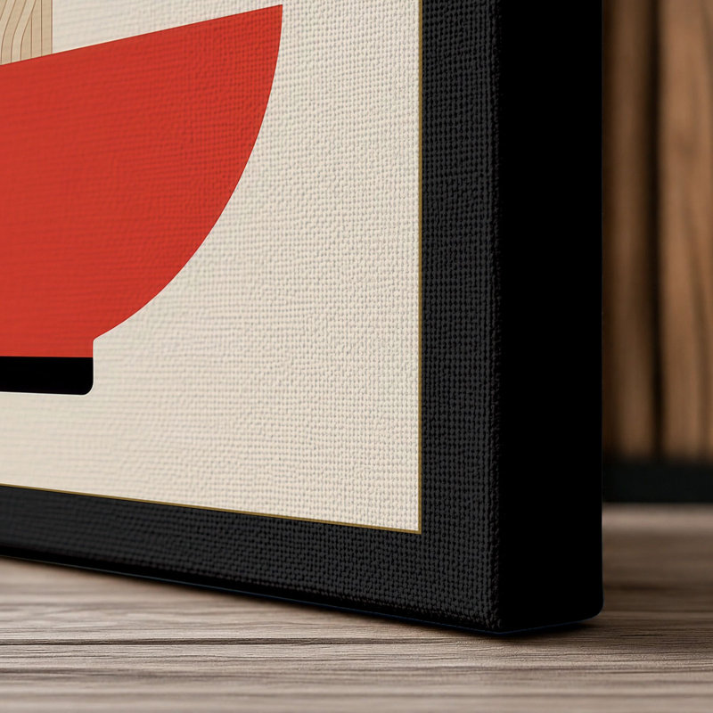 Ramen and Chopsticks Modern - Wrapped Canvas, 36x24 - 91.4 x 61.0 cm, Black Border