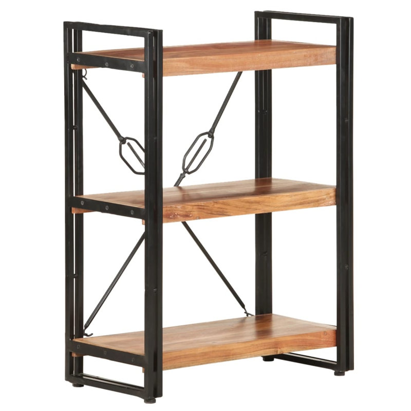 Bibliothèque en bois de manguier massif, Brun, H 15,7 po x l 11,8 po x P 31,5 po