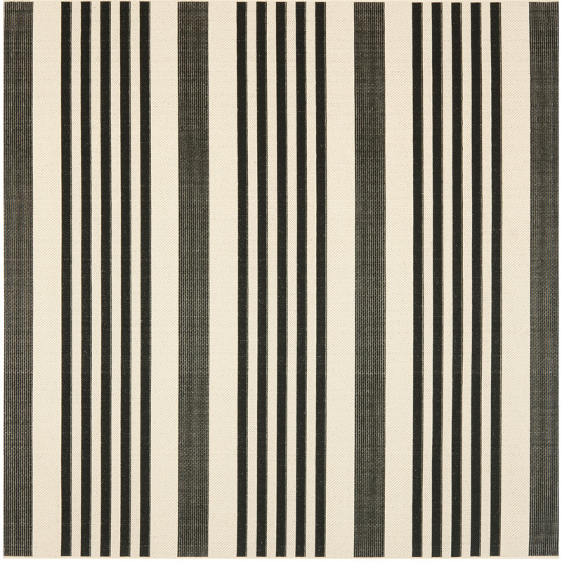 Candelo Performance Striped Indoor/Outdoor Area Rug, Square 7'1"
