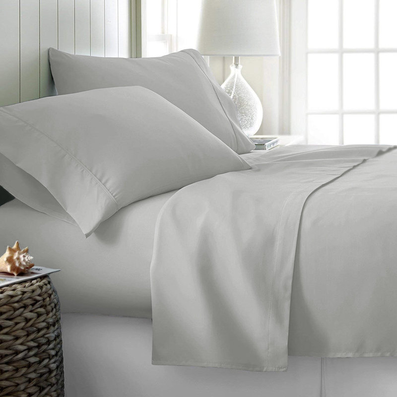Ensemble de draps en microfibre Paarizaat 9000 Series, gris clair, Lit simple