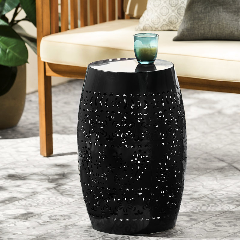Square Side Table, With Lace Cut Accent, Table Frame, Modern, Dimensions