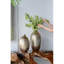 Vase en aluminium 8,5 x 8,5 x 18,5 po, stries dorées-1783498134