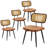 Modern Swivel Faux Leather Dining Chairs With Rattan Back-118783025-117542736