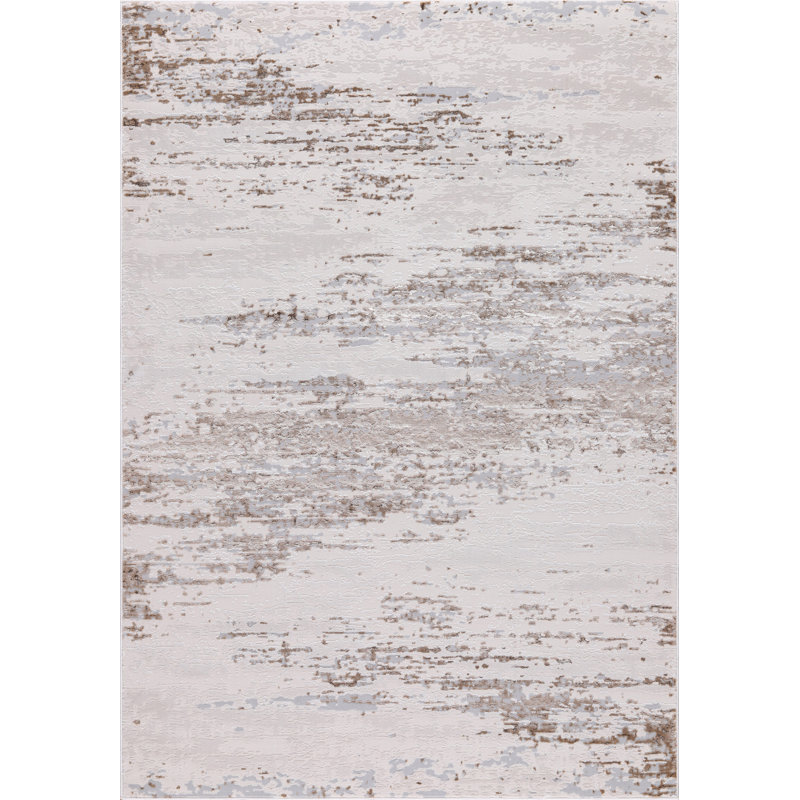 Parkwoods Collection Abstract Neutral Area Rug, Rectangle 5'2" x 7'5"