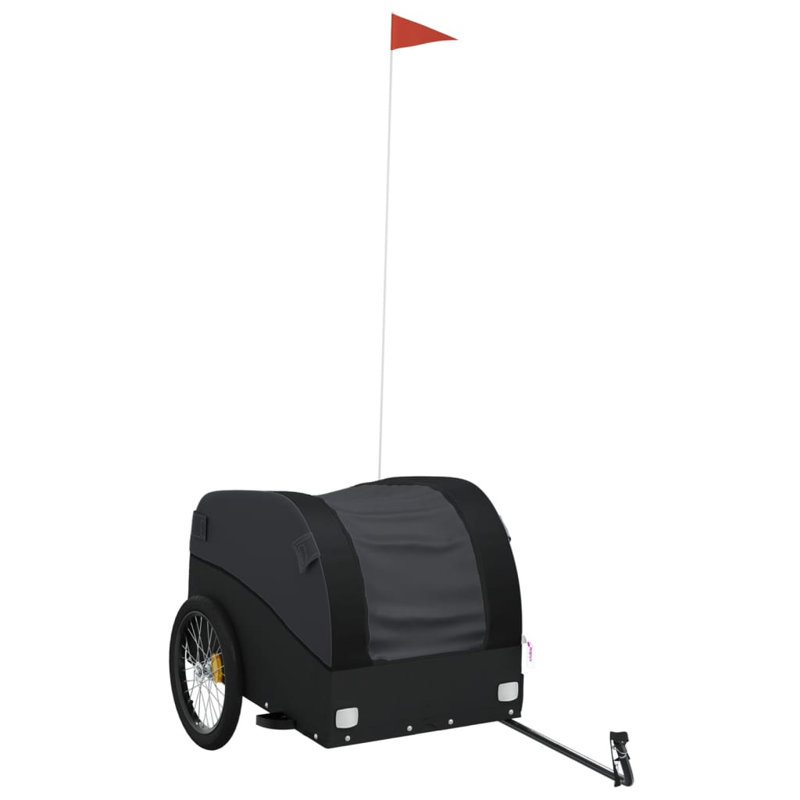 Bike Trailer 45 kg Iron, 63cm H x 63cm W x 126cm D, Black