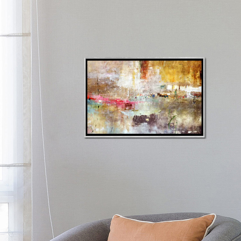 « rain clouds » par julien spencer-reproduction d’art, H 18 po x l 26 po x P 1,5 po, Toile avec cadre argenté