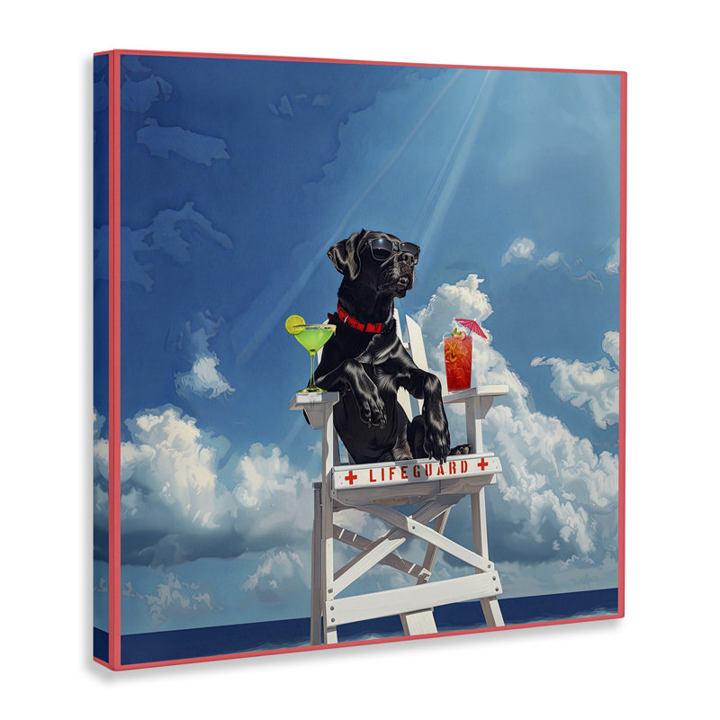 «Guard Dog Lifeguard», art mural sur toile par Jim Baldwin, H 30 po x l 30 po