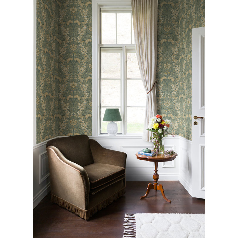 Ojvind Floral Wallpaper Roll, Sea Green
