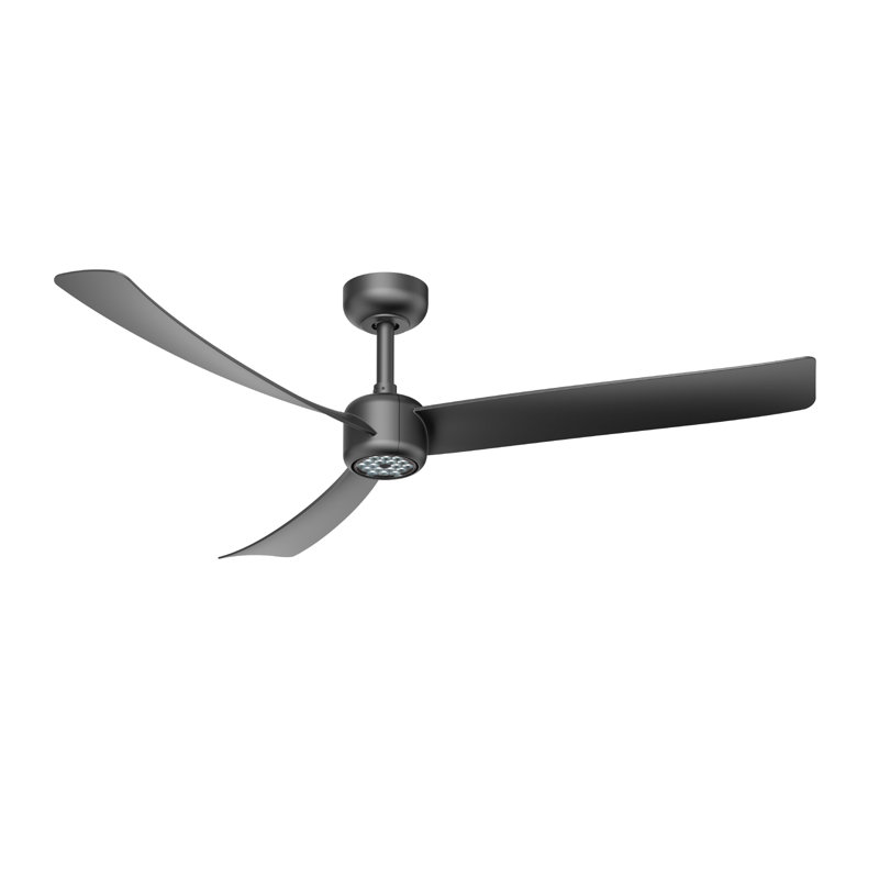 Ventilateur de plafond 52 pouces avec télécommande veilleuse à DEL, Noir avec pales noires