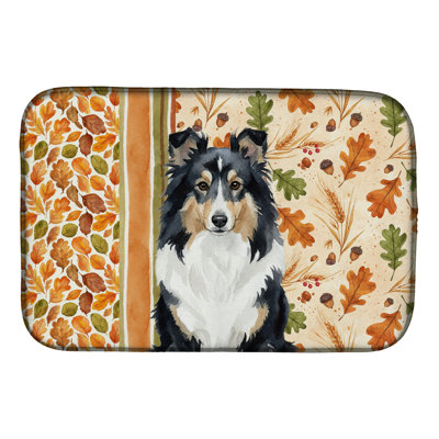 Tricolor Sheltie Heirloom Fall Dish Drying Mat