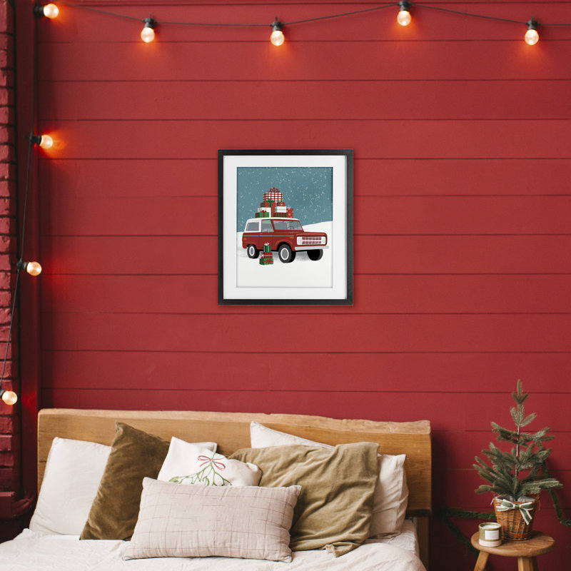 «Red VUS Christmas Time», reproduction encadrée sous verre, conception de Jilly Jack Designs, H 21 po x l 17 po