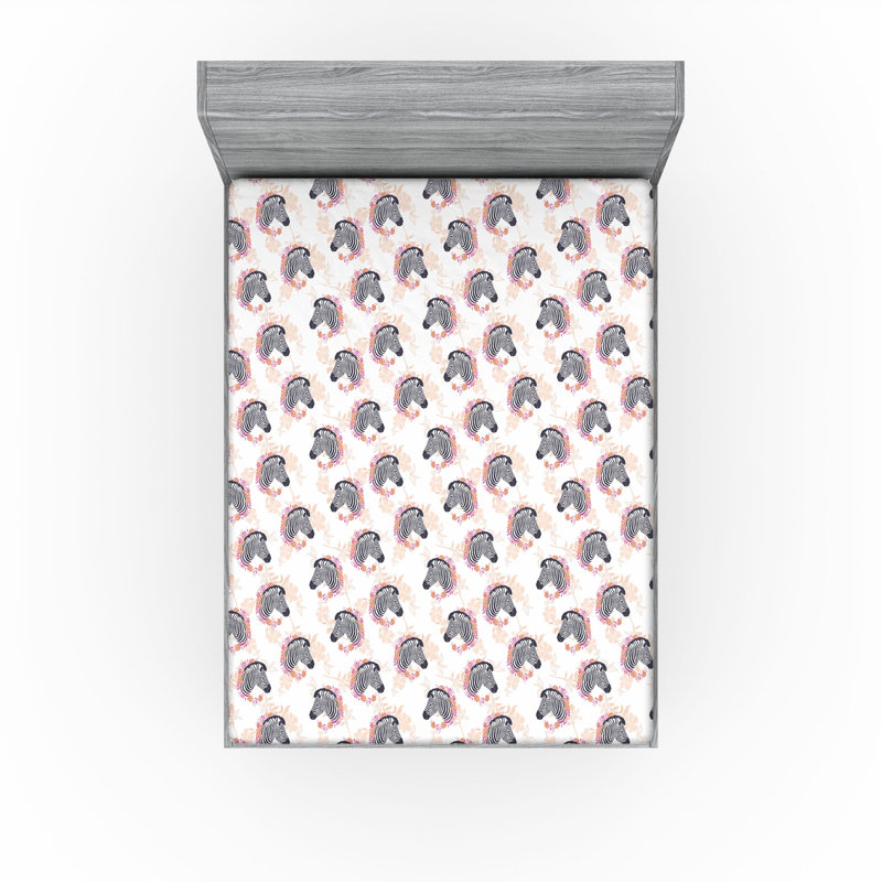 Drap-housse imprimé zèbre Ambesonne, Drap-housse très grand californien