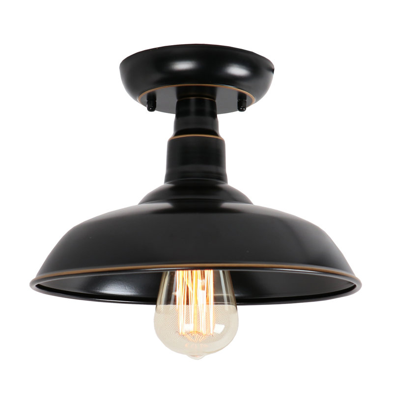 Plafonnier semi-encastré d’extérieur 1 ampoule noir Mattias