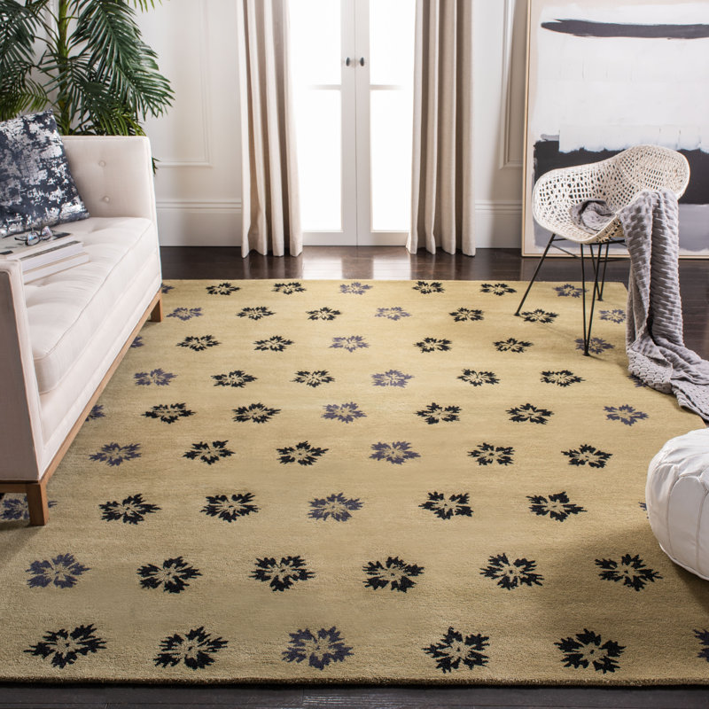 Tapis floral en laine touffeté à la main Soho, Rectangle de 5 pi x 8 pi