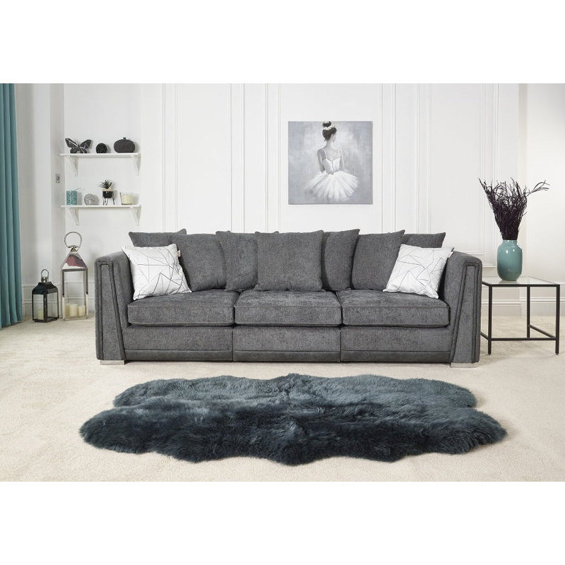 Edinburgh 3 Seater Chenille Sofa, Dark Grey