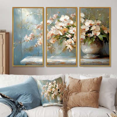 Harmony orchidées fleurs II - art mural orchidée - ensemble de 3