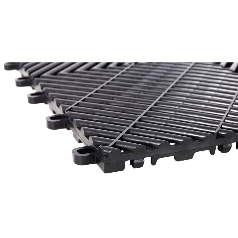 Tapis de garage en plastique 25 pièces, tapis de garage en plastique antidérapant de taille 15,6 po x 15,6 po, carrelage de drainage et tapis de douche, pour garage, jardin, cuisine et extérieur