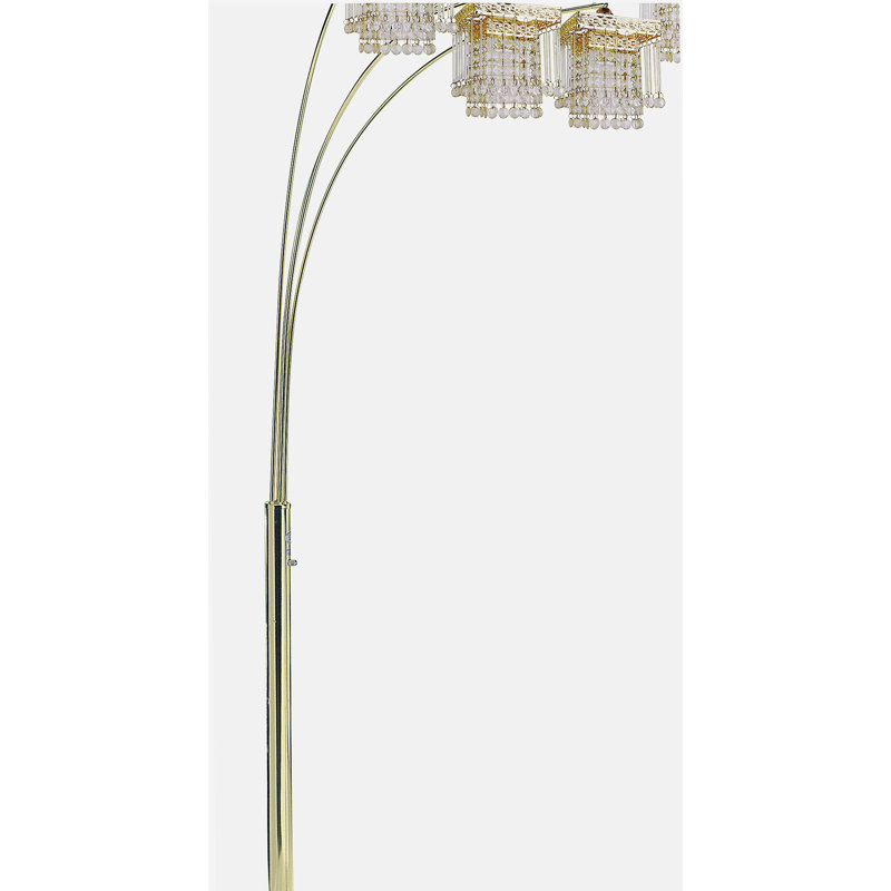 Lampe sur pied arquée en cristal Gold, Or/noir