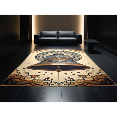 Tapis oriental classique brun / beige lavable à la machine Bartow