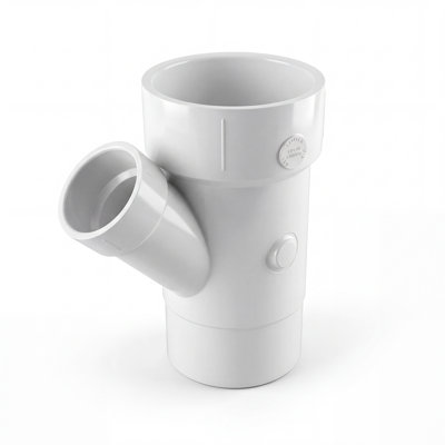 4 po x 4 po x 3 po PVC WV Wye Street Reduction S x H x H, drain en PVC blanc, raccord d'évacuation et d'évacuation, (paquet de 10)