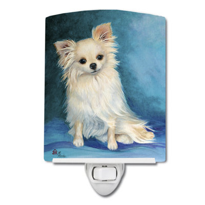 Jazz Chihuahua Long Hair Ceramic Night Light