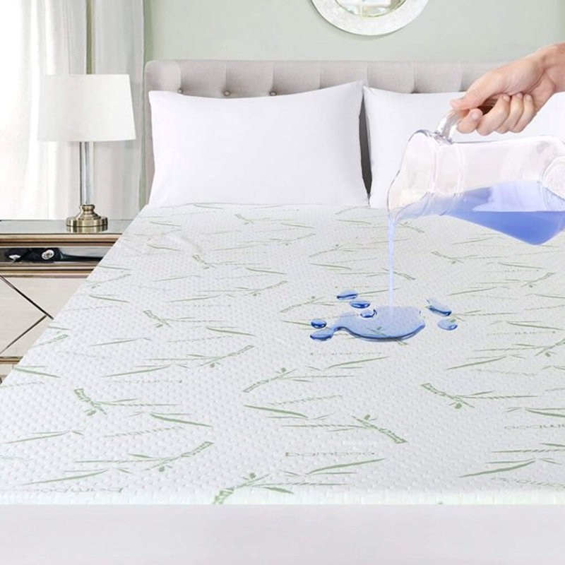 Protège-matelas hypoallergénique en rayonne de bambou et polyester, Grand