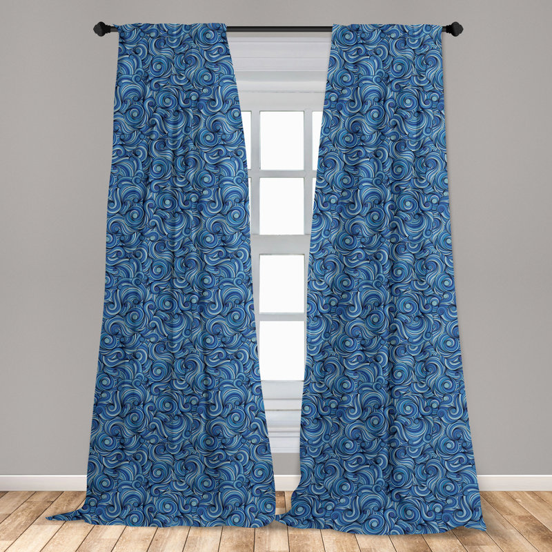 Asian Semi-Sheer Rod Pocket Curtain Panels, 28" x 84"