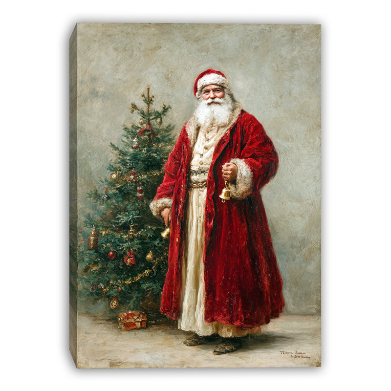 Art mural classique sur toile tendue avec un arbre de Noël classique, 24 po x 36 po