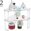 Support empilable en plastique / acier, étagère de rangement pour salle de bain, meuble-lavabo, comptoir, lavabo, armoire, porte-maquillage, accessoires de douche, collection Ligne - paquet de 2 - transparent