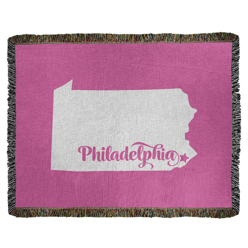 Jeté en coton tissé philadelphia pennsylvanie, l 37 po x L 52 po, Rose